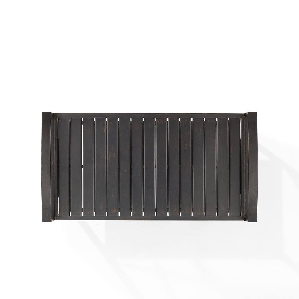Back. Crosley Furniture - Kaplan Metal Outdoor Bar Cart - Oil Rubbed Bronze.
