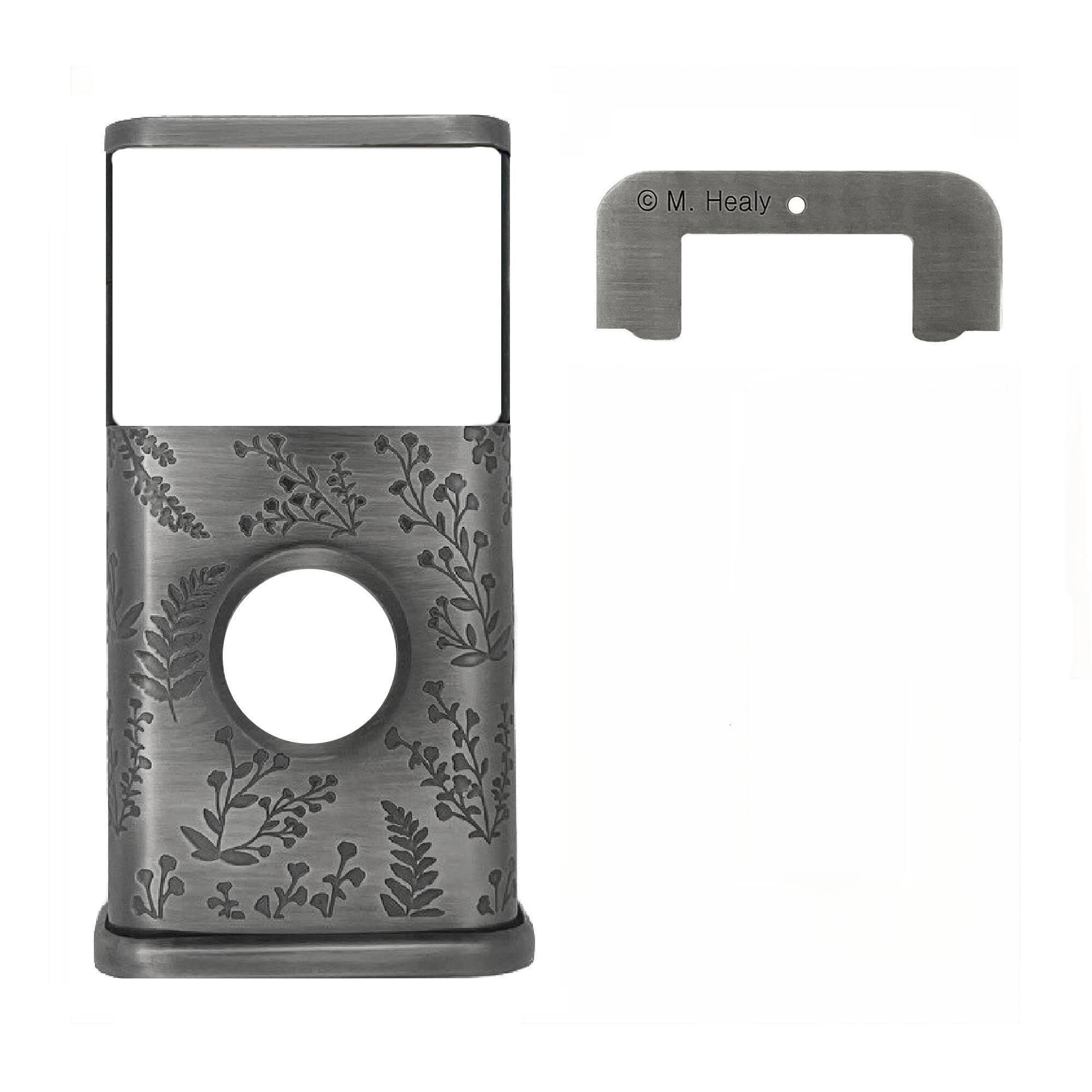 Back. Michael Healy - Wildflower Video Doorbell Cover (Ring Battery Doorbell 2024 Release) - Antique Pewter.
