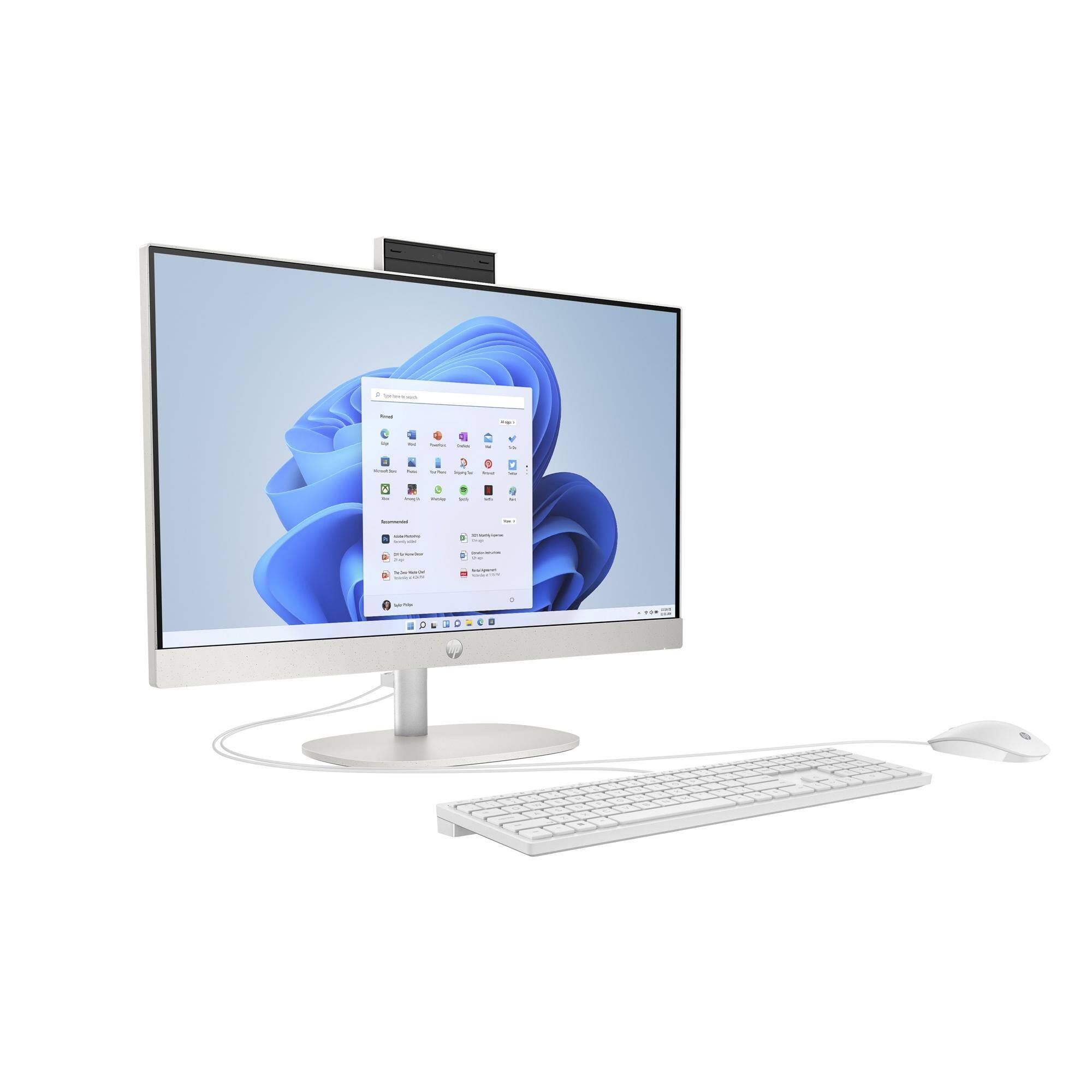 Angle. HP - HP 24-cr 23.8" FHD TS AlO  Intel Core Ultra 5 125U 16GB 512GB W11H - White.