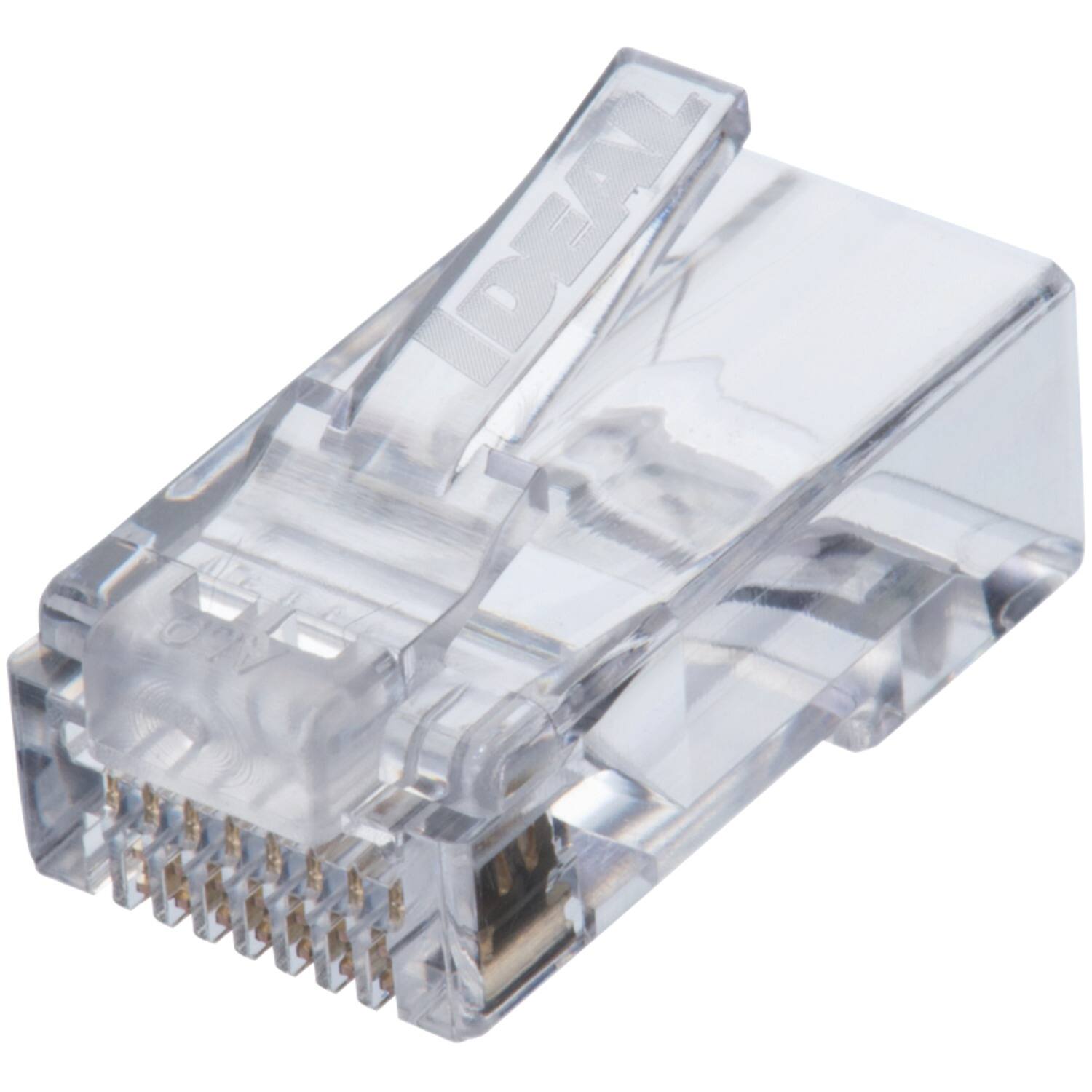 Alt View 7. IDEAL - CAT-6 Feed-Thru RJ45 Mod Plugs 50 Pack - Clear.