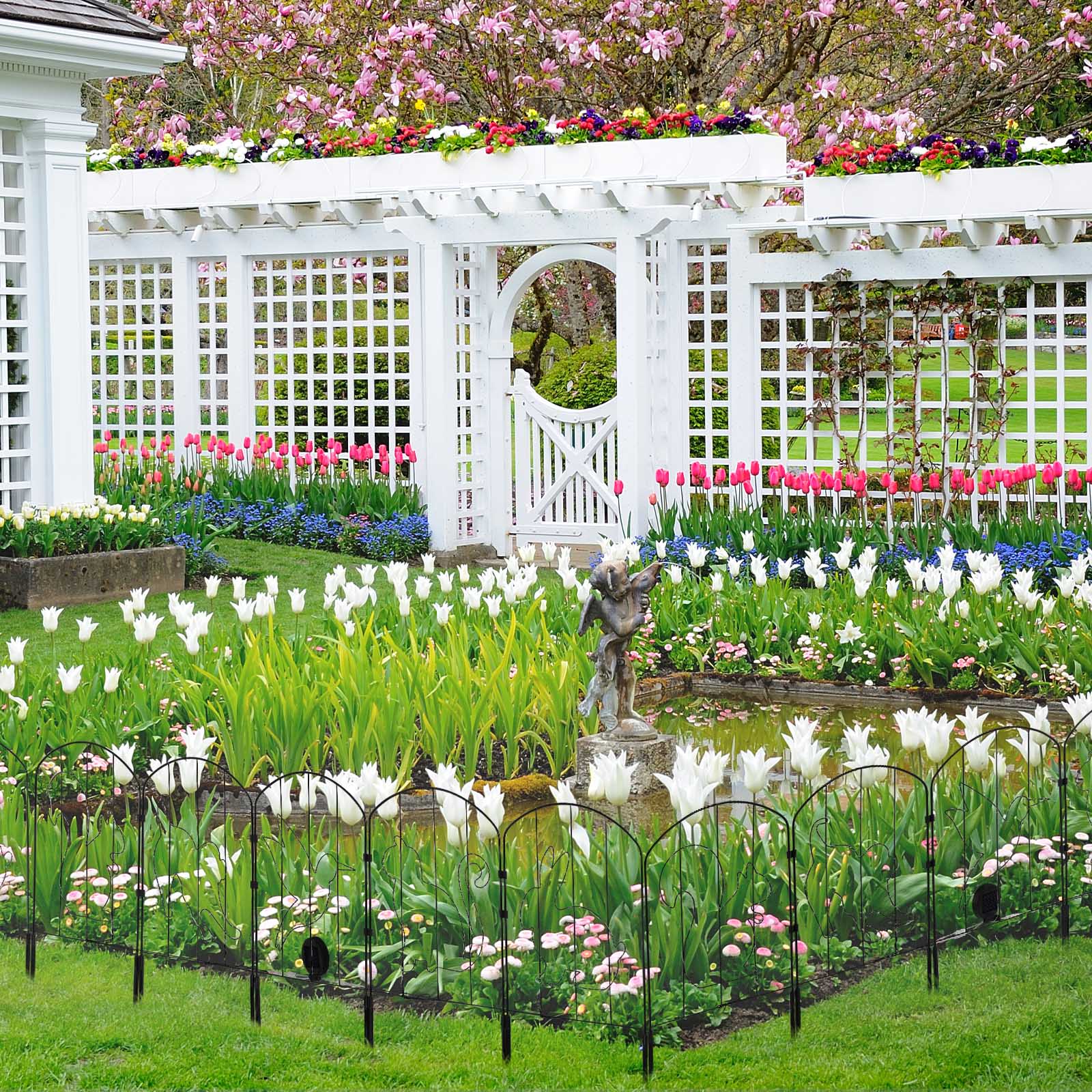 Oumilen 10 Piece Solar Iron Fence Light Set – Decorative Landscape ...