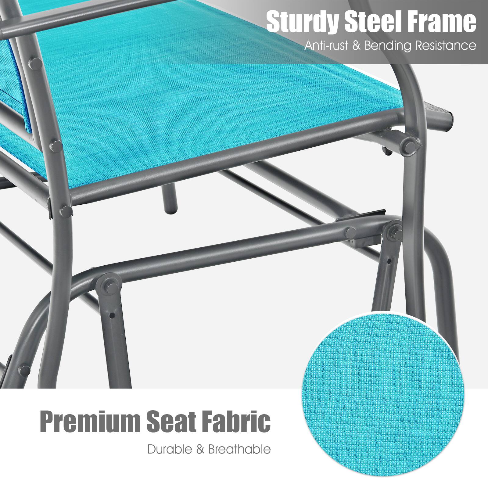 Sturdy Steel Frame  
Anti-rust & Bending Resistance  

Premium Seat Fabric  
Durable & Breathable
