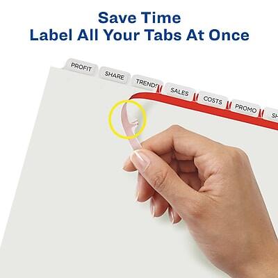 Save Time  
Label All Your Tabs At Once  

PROFIT  
SHARE  
TRENDS  
SALES  
COSTS  
PROMO  
SHARE