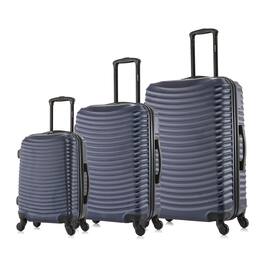 DUKAP - Adly Lightweight Hardside Spinner 3 Piece Luggage Set 20"/24"/28" - Blue