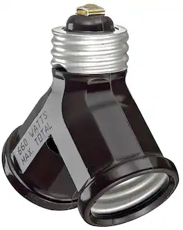 Leviton - 15 Amp 660W 250V Twin Light Socket Adapter Model 128 - Brown