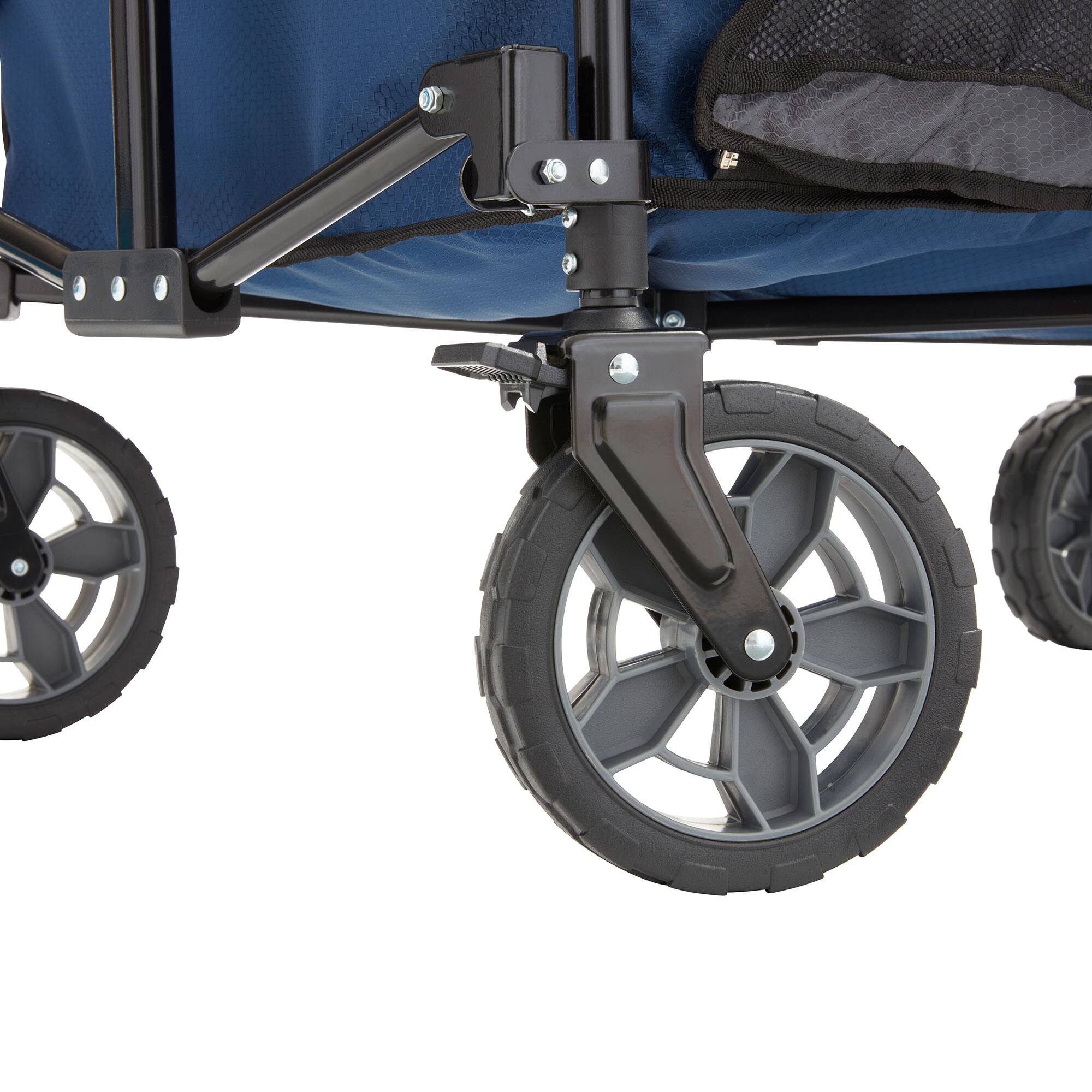 Alt View 4. Gorilla Carts - Gorilla Carts 7 Cubic Feet Foldable Utility Beach Wagon with Oversized Bed, Blue - Blue.