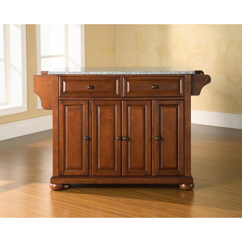 Alt View 1. Crosley Furniture - Alexandria Granite Top Full Size Kitchen Island/Cart - Cherry.