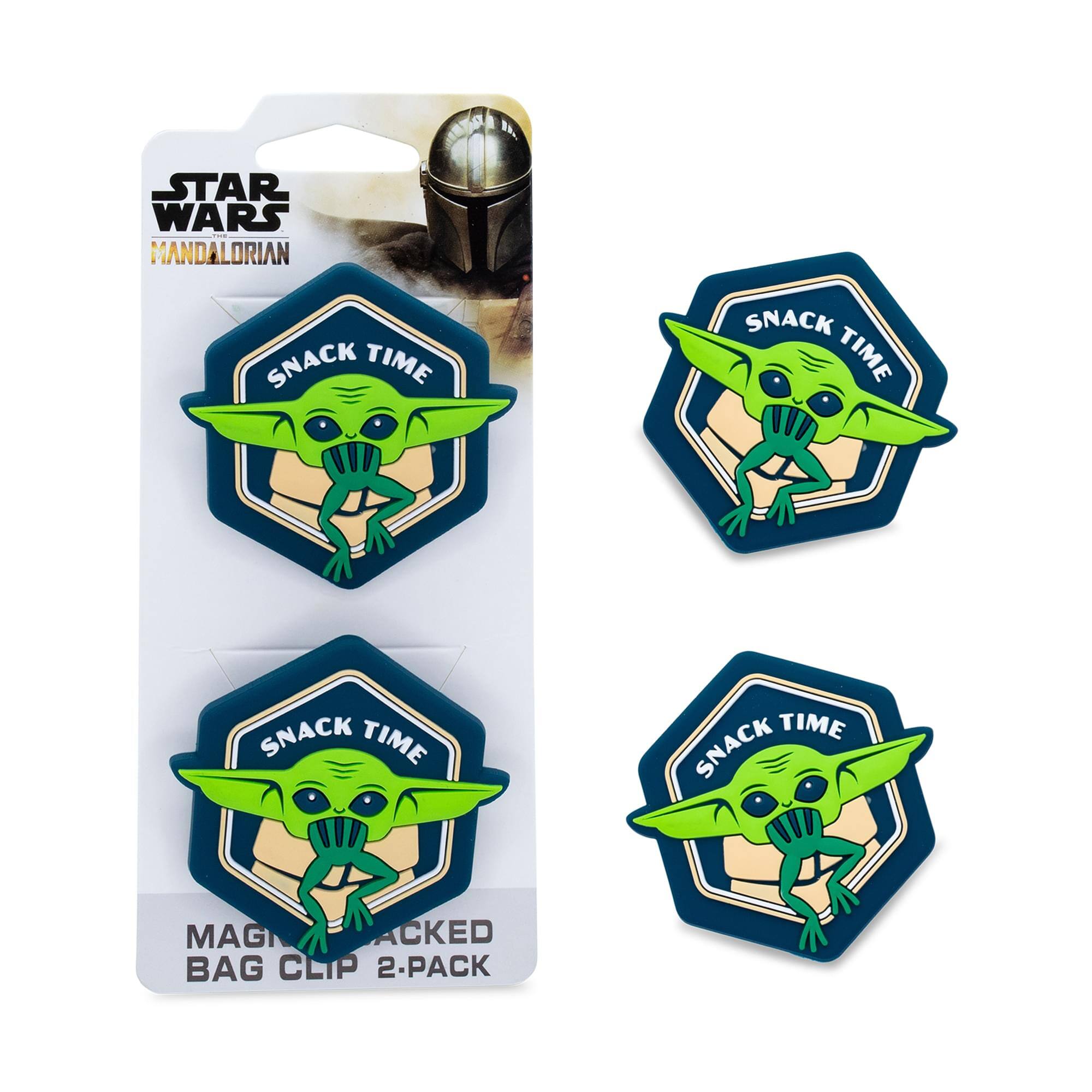 STAR WARS  
MANDALORIAN  

SNACK TIME  
SNACK TIME  
SNACK TIME  

MAGNETED BAG CLIP 2-PACK