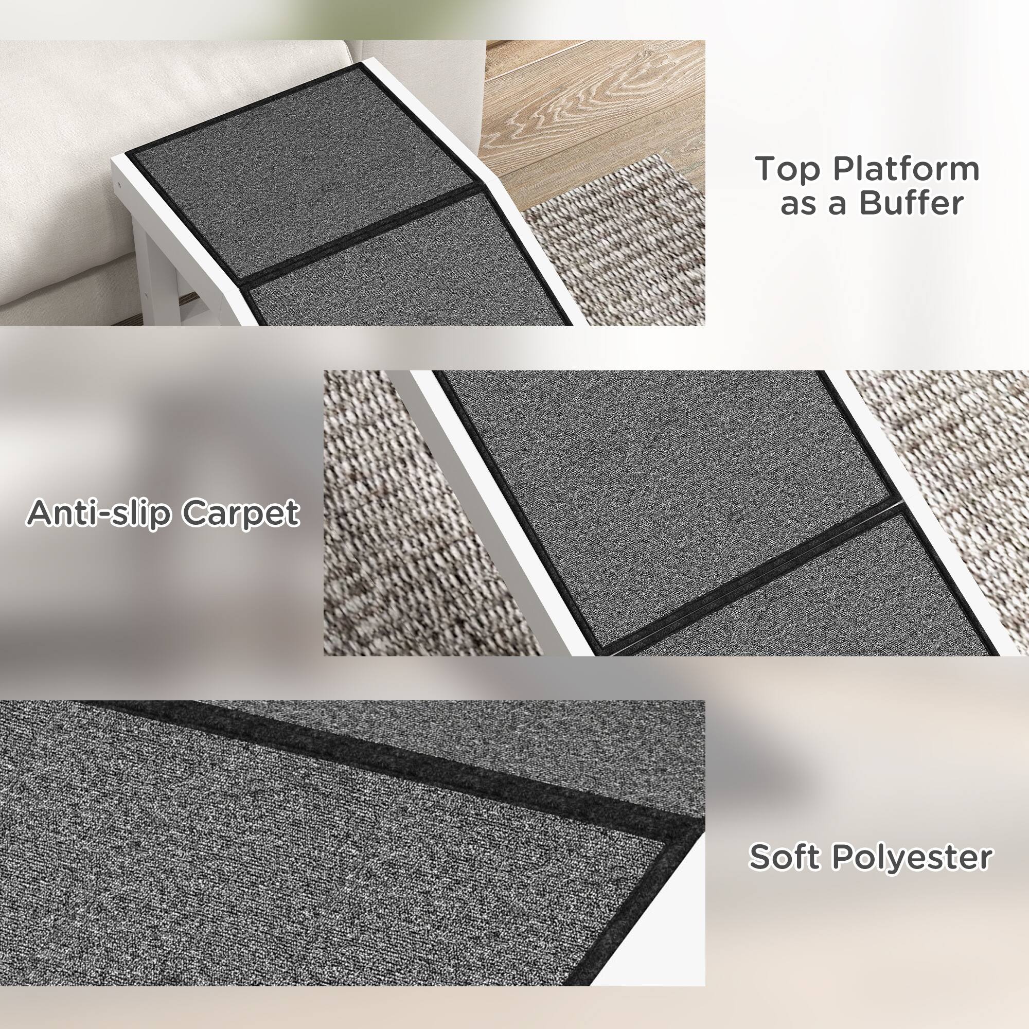 Top Platform as a Buffer

Anti-slip Carpet

Soft Polyester