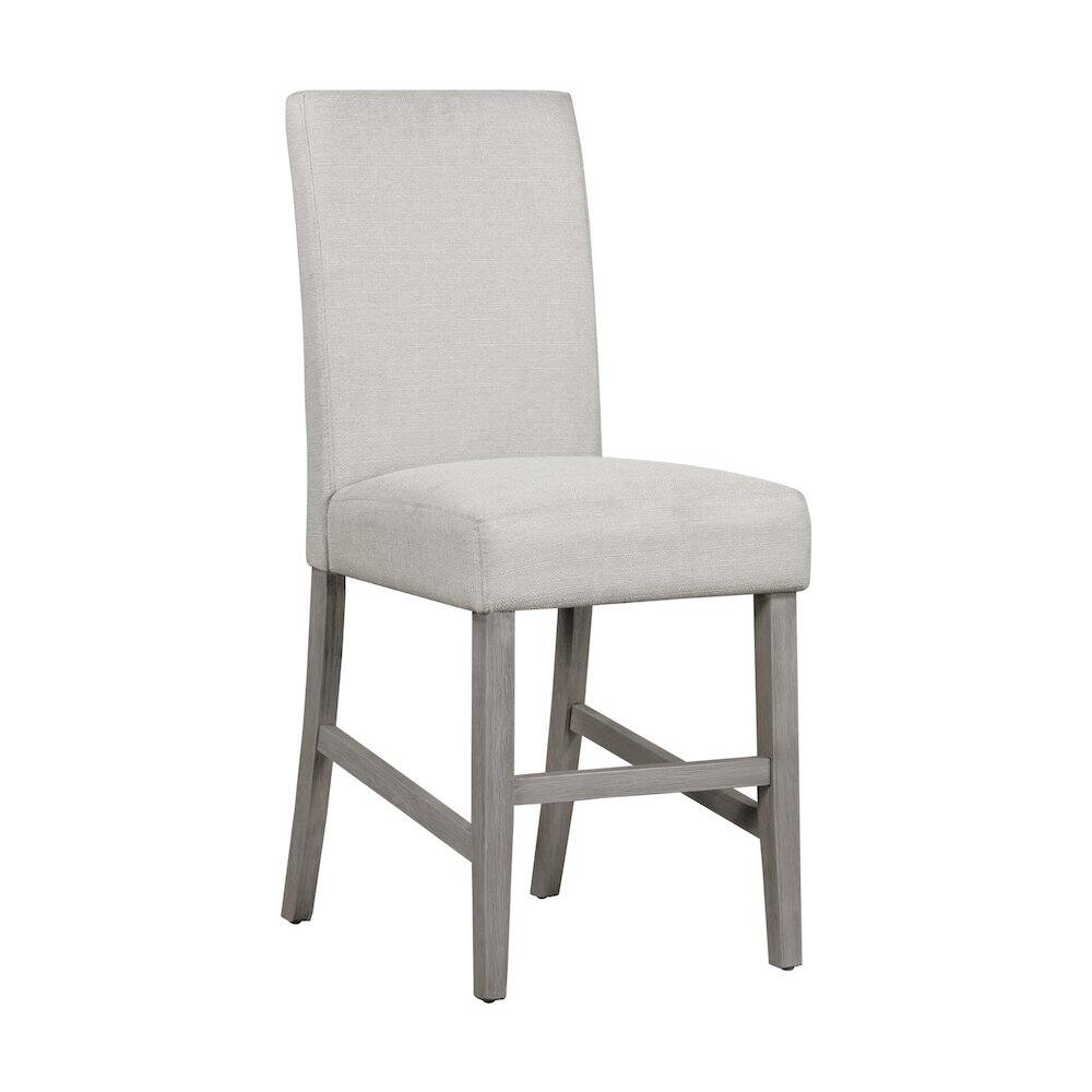 Angle. Carolina Chair & Table - Bar Stool Set Of 2 With Grey Upholstery And Brushed Acacia Wood Frame - Grey.