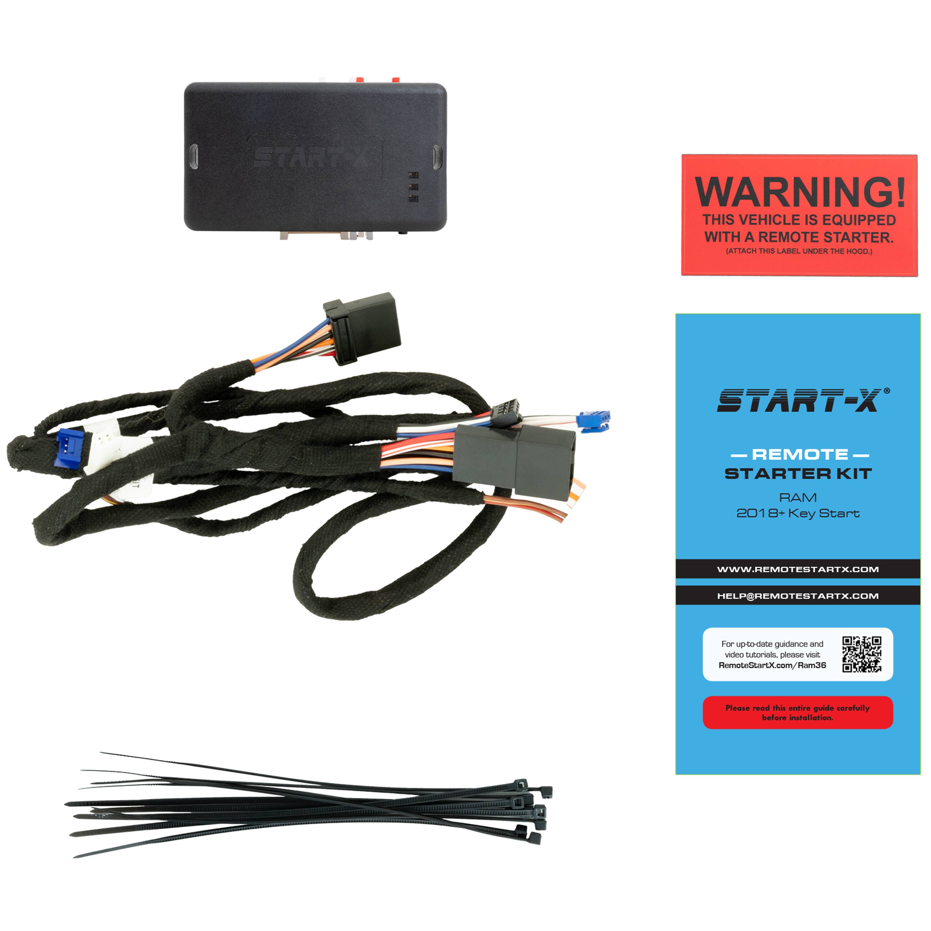START WARNING! THIS VEHICLE IS EQUIPPED WITH A REMOTE STARTER. ATTACH THESE WIRES TO THE STARTER - REMOTE STARTER KIT RAM 2011+ KEY START WWW.REMOTESTARTX.COM HELPEREMOTESTARTX.COM For up-to-date guidance and video tutorials, please visit WWW.REMOTESTARTX.COM/RUM36 Please load the guide carefully before installation.