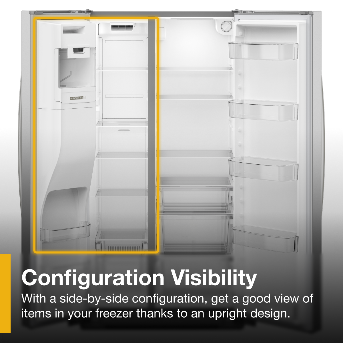 Alt View 4. Whirlpool - 21 Cu. Ft. Side-by-Side Counter-Depth Refrigerator with TruCool System - Fingerprint-Resistant Stainless Finish.