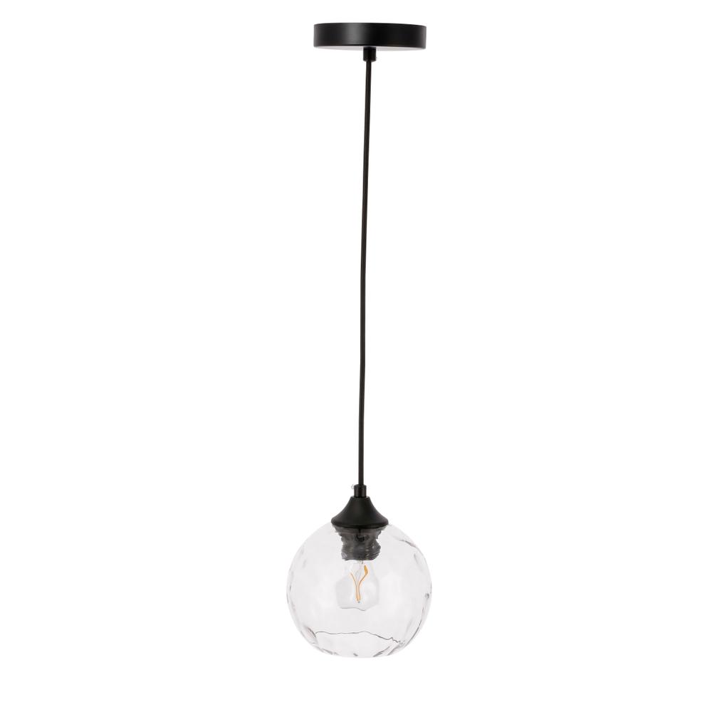 Alt View 8. Living District - Cashel 1 light Black and Clear glass pendant - Black And Clear Glass.