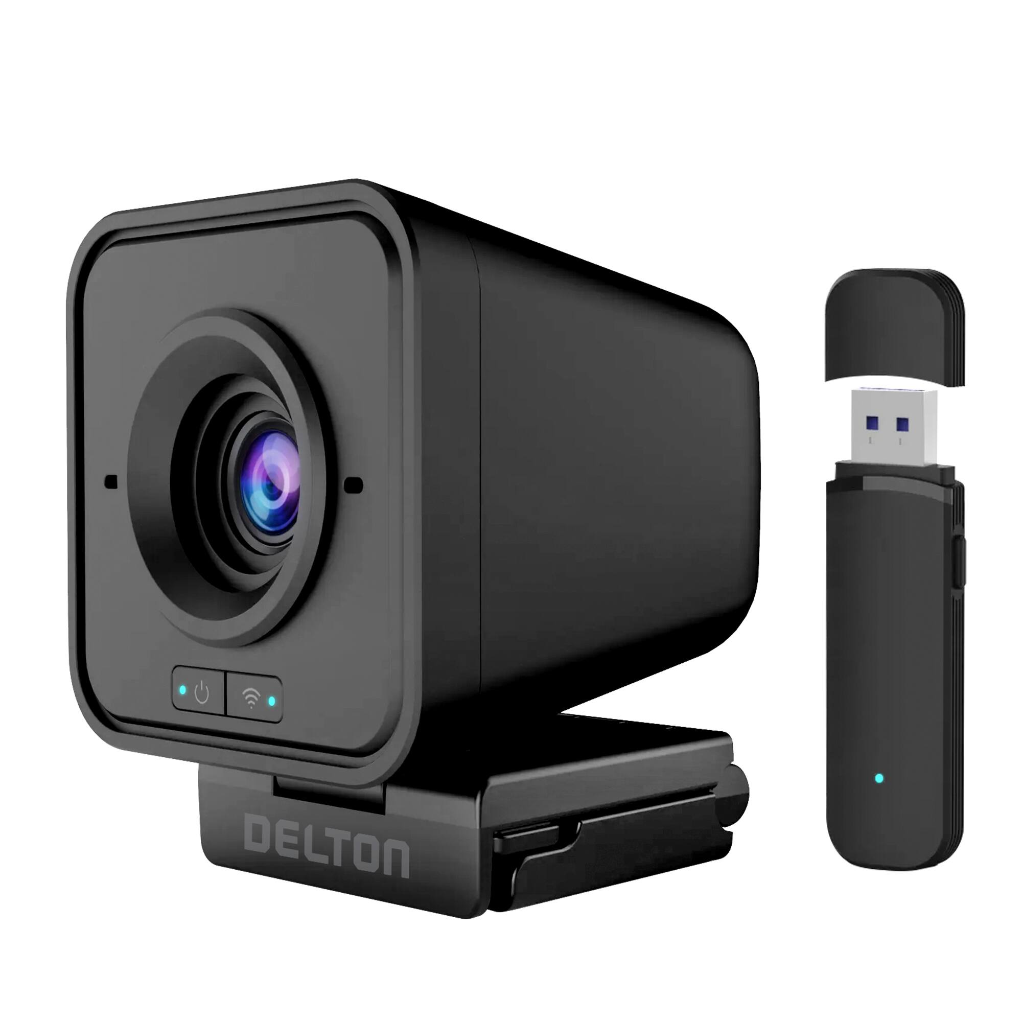 Front. Delton - Delton C50 1080p Webcam with USB Dongle, Black - Black.