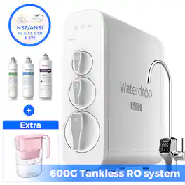 Waterdrop - G3P600 Reverse Osmosis System Extra WD-PT-05P Water Filter Pitcher - White
