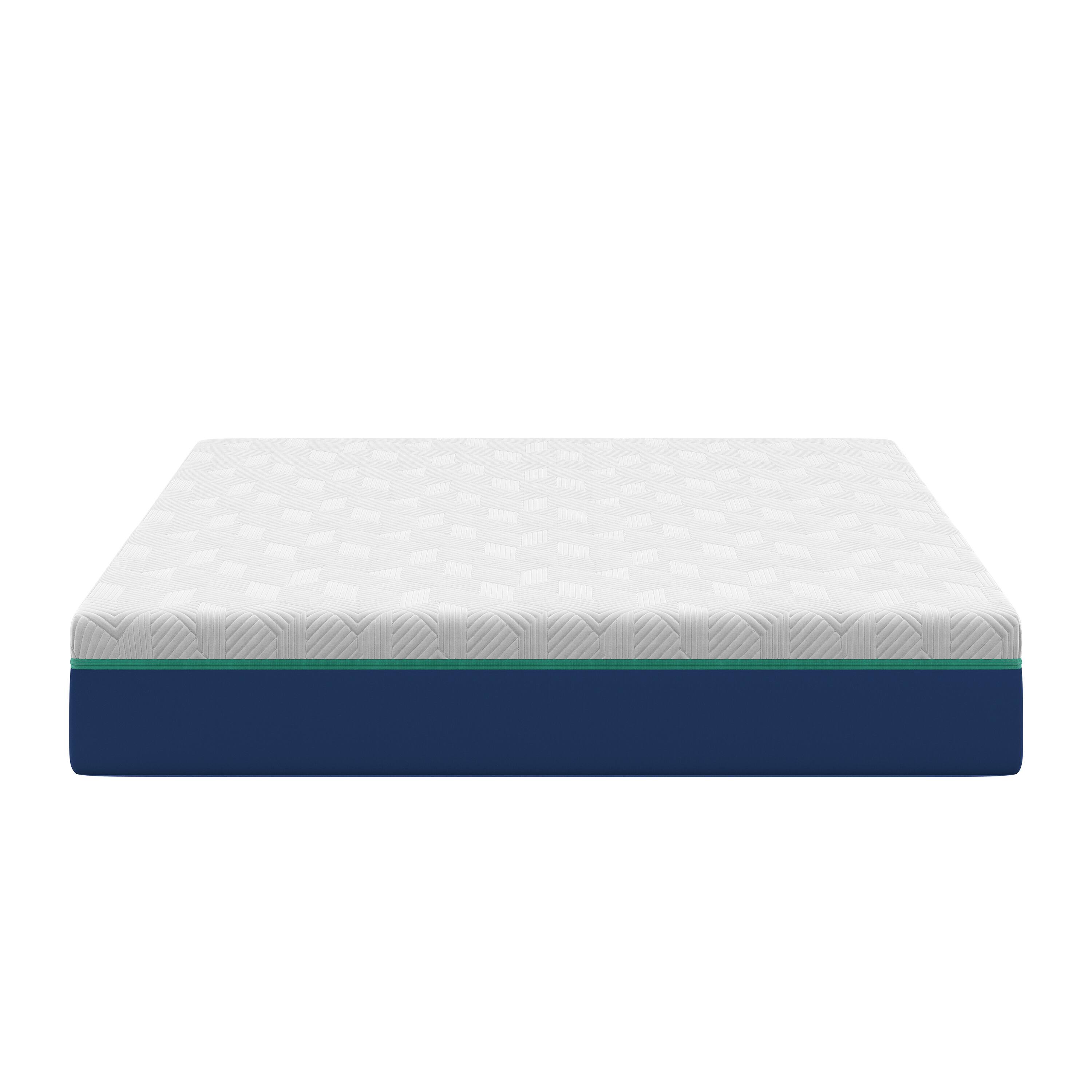 Alt View 1. Nautica - Restore Full Size Medium-Firm Hybrid Innerspring 10" Bed-In-A-Box Mattress - WHITE/BLUE.