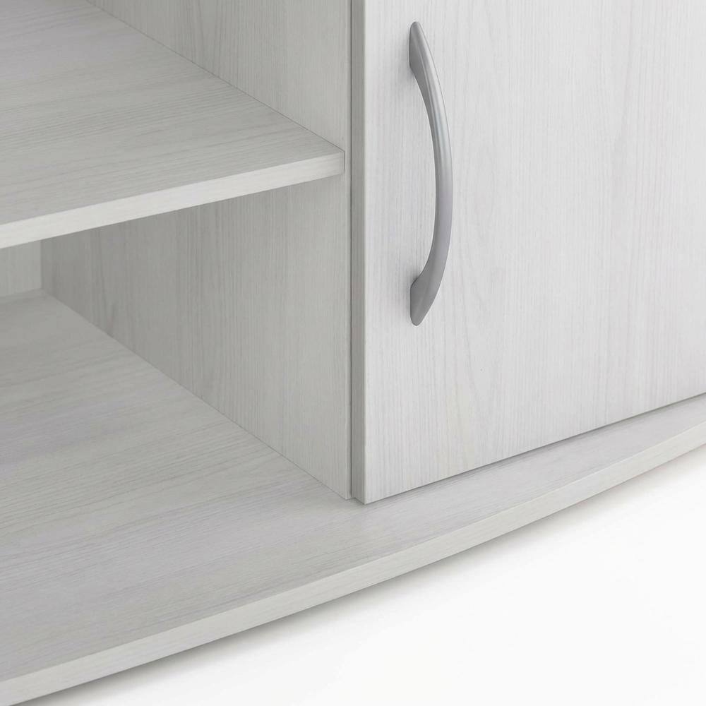 Alt View 2. FurniFact - Stylish White Oak Entertainment Center for TVs Up to 55-In - White Oak/Stainless Steel.