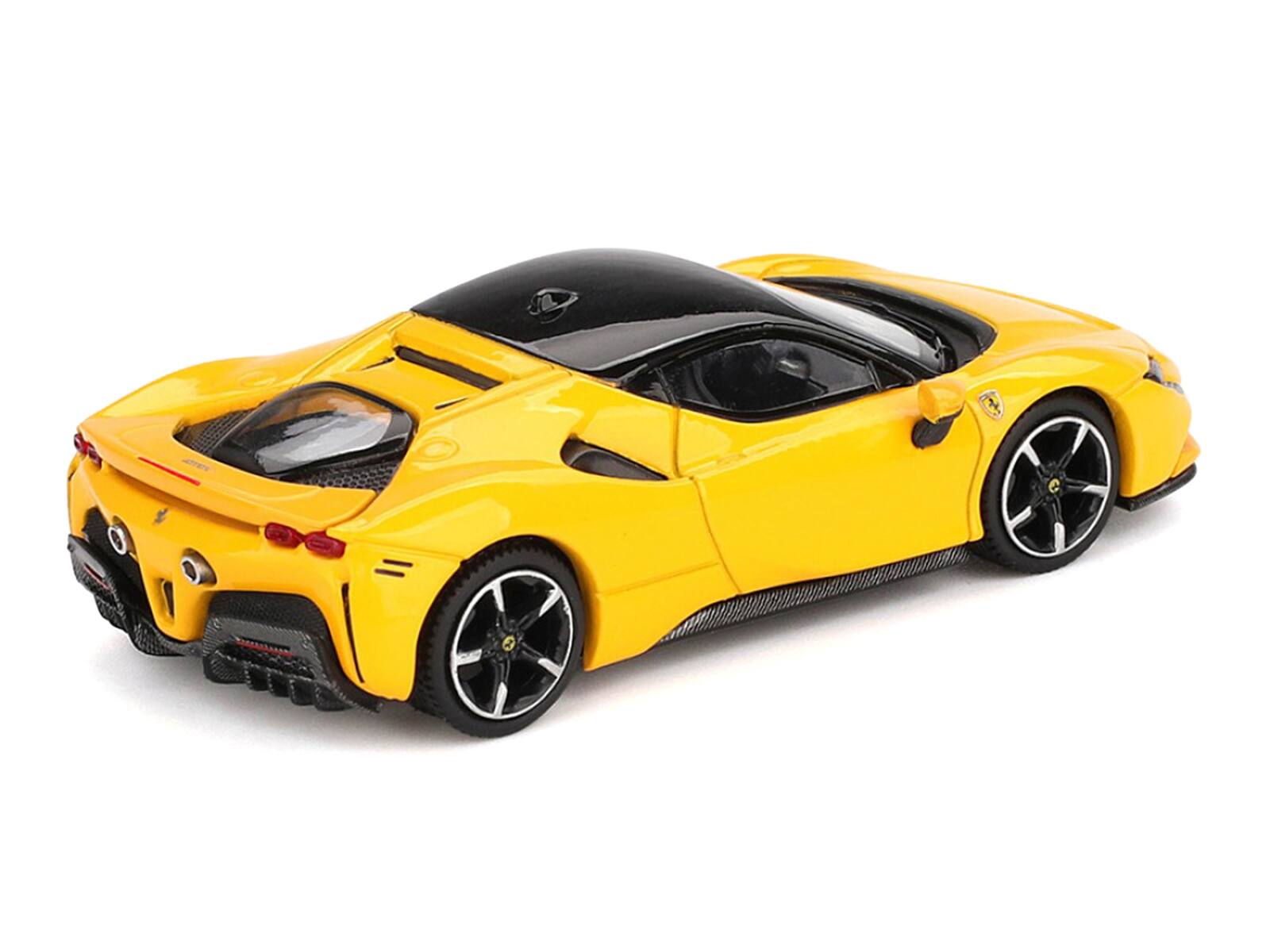Alt View 2. BBR - Ferrari SF90 Giallo Modena Yellow with Black Top 1/64 Diecast Model Car by BBR.