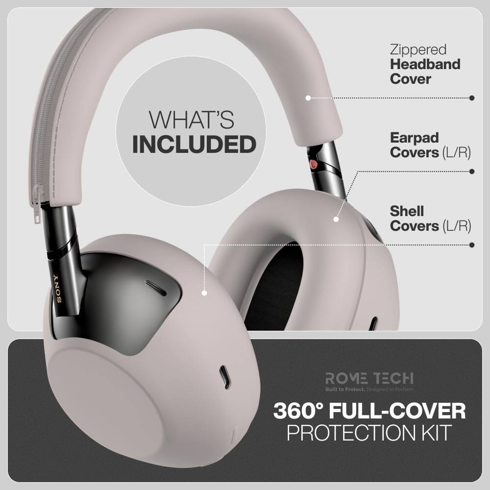 Zippered Headband Cover

WHAT'S INCLUDED
- Earpad Covers (L/R)
- Shell Covers (L/R)

SONY

ROME TECH
Built to Protect, Designed to Perform

360° FULL-COVER PROTECTION KIT