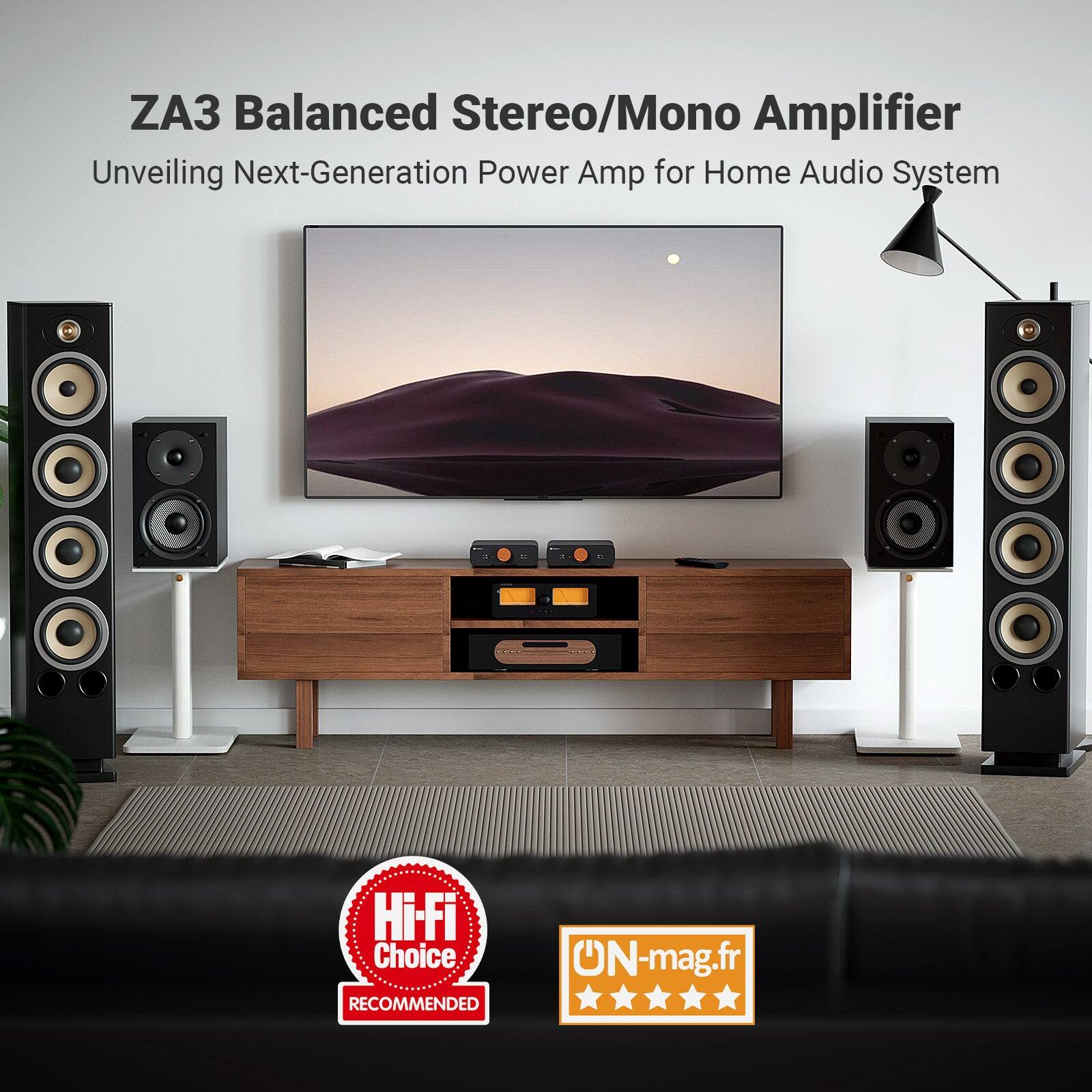 ZA3 Balanced Stereo/Mono Amplifier  
Unveiling Next-Generation Power Amp for Home Audio System  
Hi-Fi Choice RECOMMENDED  
ON-mag.fr