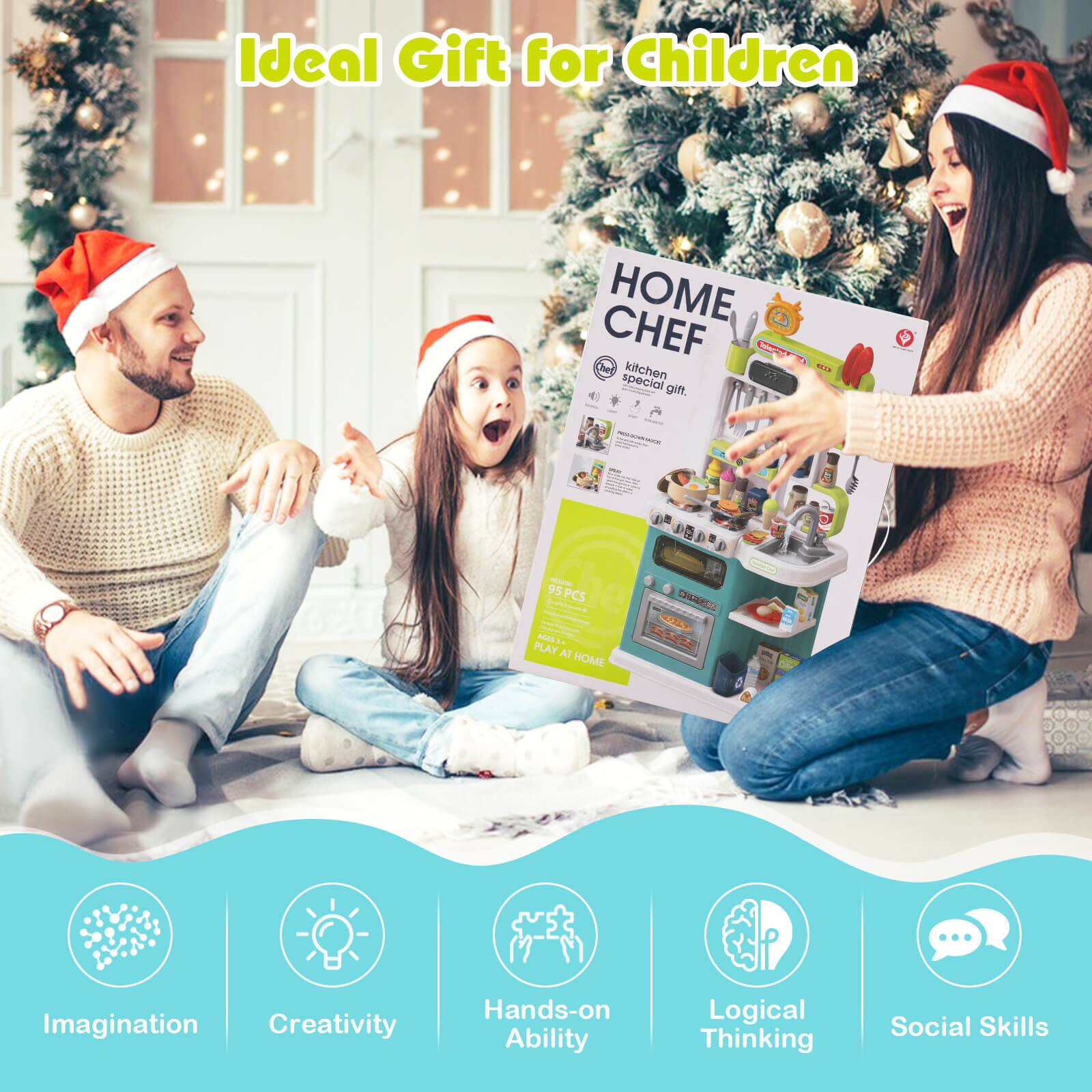 Ideal Gift for Children

HOME CHEF kitchen - special gift. 4 - 95 PCS 95 AMES PLAY AT HOME USFR O 2 ...

Imagination Creativity Hands-on Ability Logical Thinking Social Skills