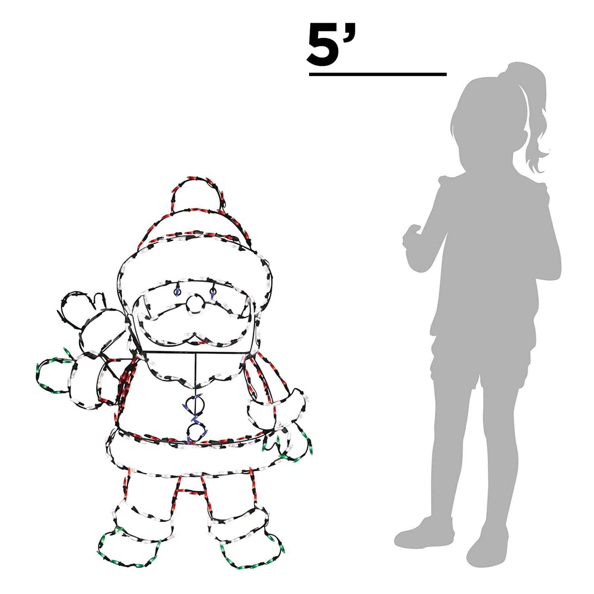 Alt View 4. ProductWorks - ProductWorks Pro Line Animated Christmas Display Set w/ 60" Snowman & 48" Santa - Multicolor.