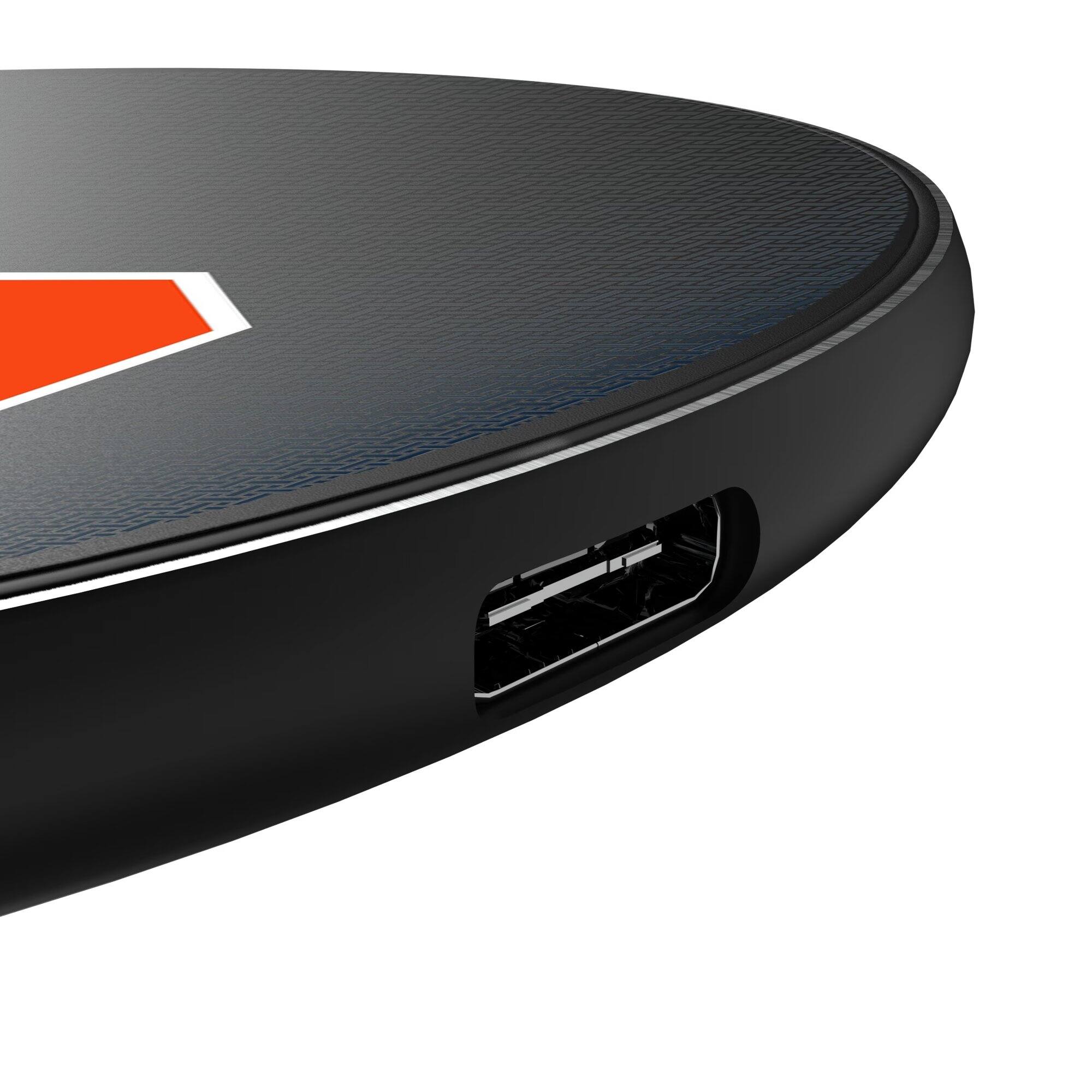 Alt View 2. Keyscaper - Syracuse Orange 15 Watt Wireless Induction Charger - Black.