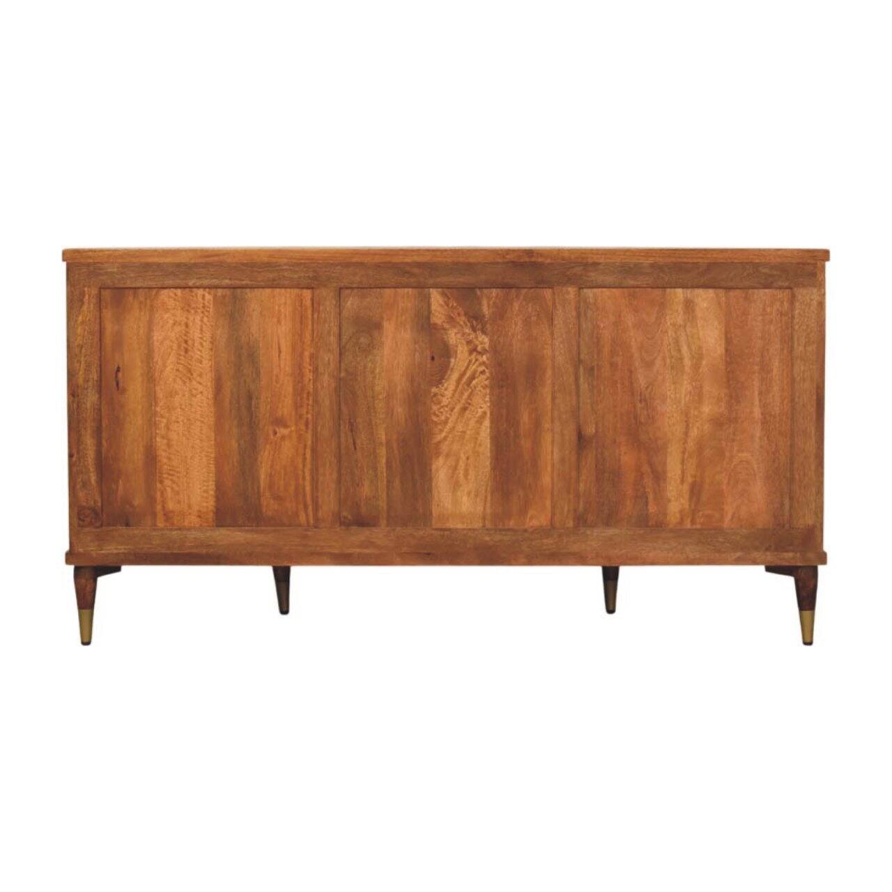 Back. Artisan Furniture - Artisan Furniture Solid Wood Ravello Curved Sideboard, 4 Doors and 6 Shelves, Light Brown - Light Brown.