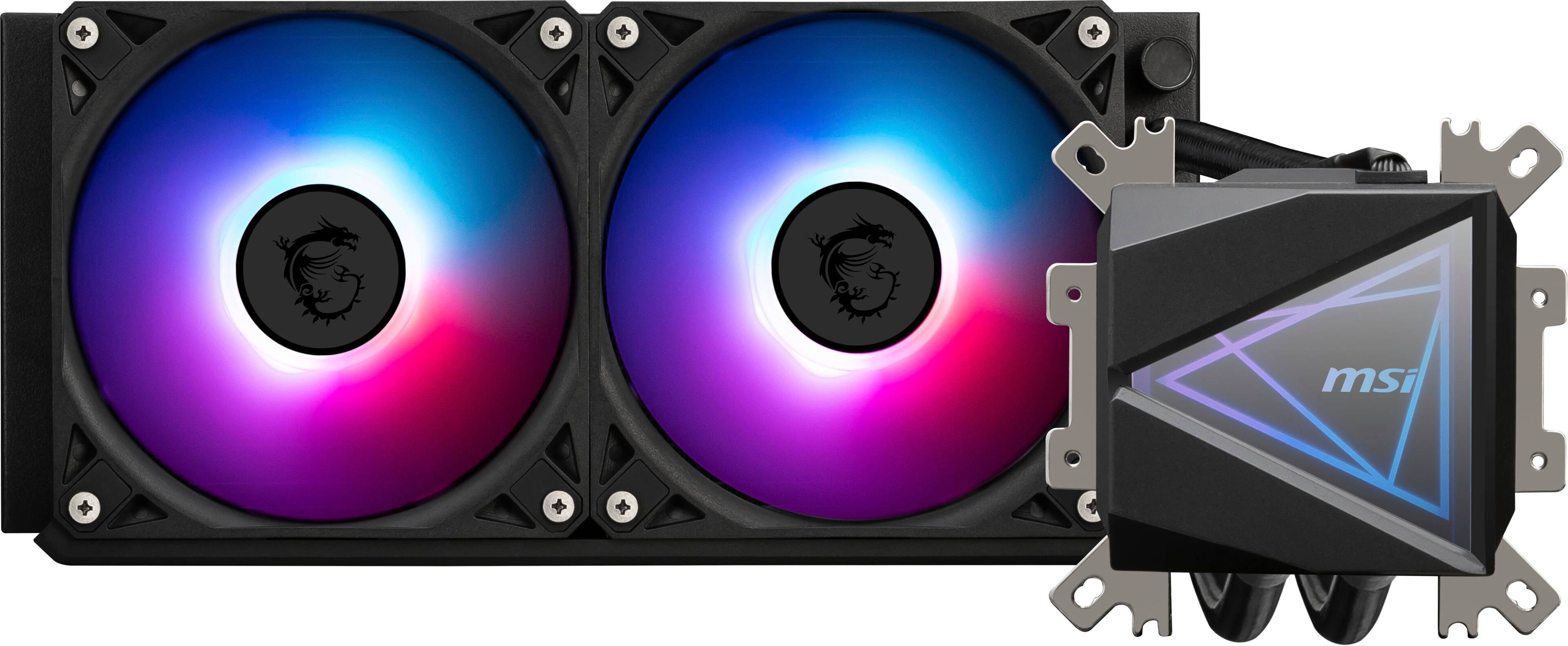 Alt View 11. MSI - MAG Core Liquid I240 - AIO ARGB CPU Liquid Cooler - 240mm Radiator - 2x 120mm ARGB Gen 2 PWM Fans - Black.