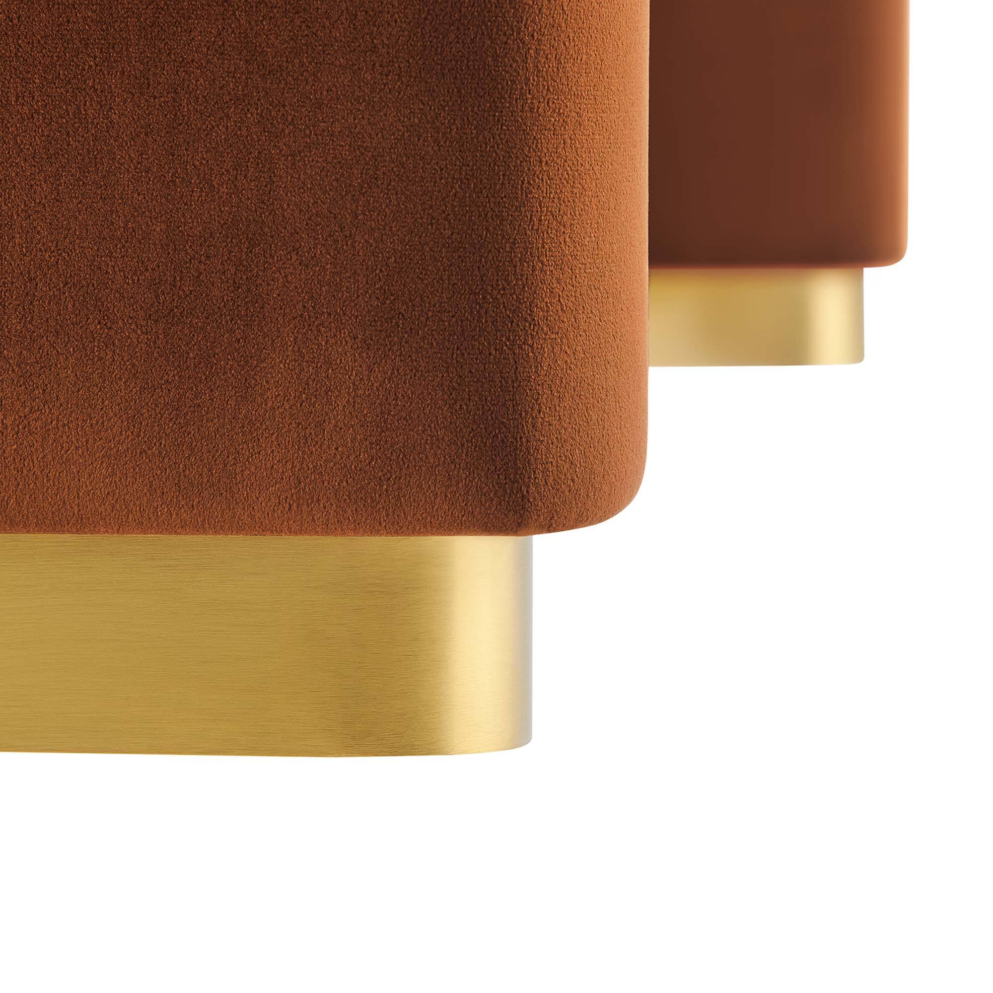 Alt View 6. Modway - Koda Performance Velvet Waterfall Ottoman by Modway - Brass Rust.