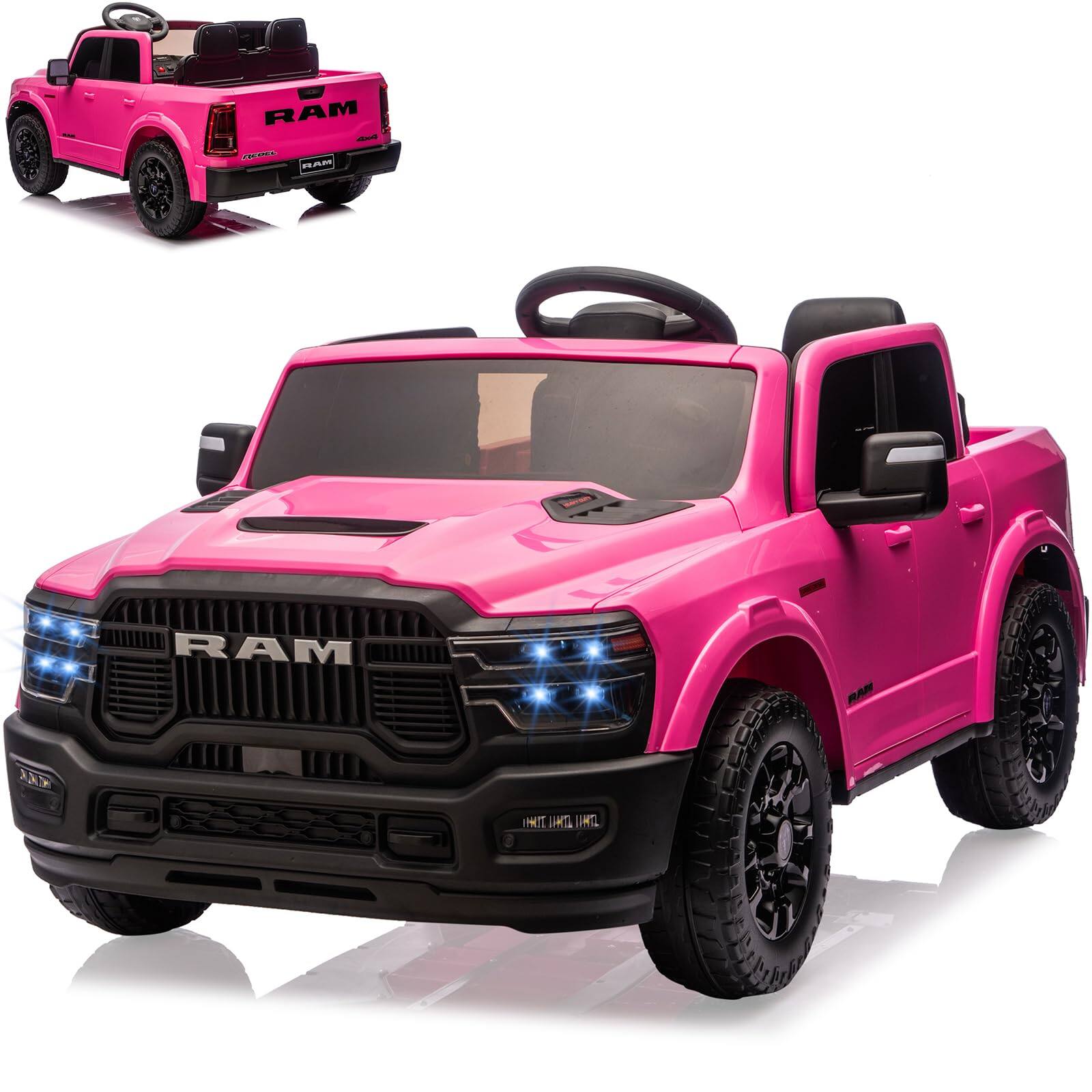 Maxxis Merch - Licensed RAM 2500, 24v Ride on Truck w/Remote Control, Toddler Ride on Toys w/Bluetooth, Spacious Truck Bed, 3 Speed - Pink price history on PriceWatchPro