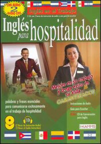 Sure, here is the corrected and grouped text from the image:

---

**SCOS AUDIO 2**  
**AUDIO CD**

**Inglés para hospitalidad**

**Mejore en su trabajo y tenga éxito en su Vida**

**palabras y frases esenciales para comunicarse exitosamente en el trabajo de hospitalidad**

**2 CDs**

**Instructor de Audio**  
**Lee por escuchar**  
**CD de Conversación para Inglés**

**KAMMS**

---

**Inglés para hospitalidad**

**Mejore en su trabajo y tenga éxito en su Vida**

**palabras y frases esenciales para comunicarse exitosamente en el trabajo de hospitalidad**

**2 CDs**

**Instructor de Audio**  
**Lee por escuchar**  
**CD de Conversación para Inglés**

**KAMMS**

---

**Inglés para hospitalidad**

**Mejore en su trabajo y tenga éxito en su Vida**

**palabras y frases esenciales para comunicarse exitosamente en el trabajo de hospitalidad**

**2 CDs**

**Instructor de Audio**  
**Lee por escuchar**  
**CD de Conversación para Inglés