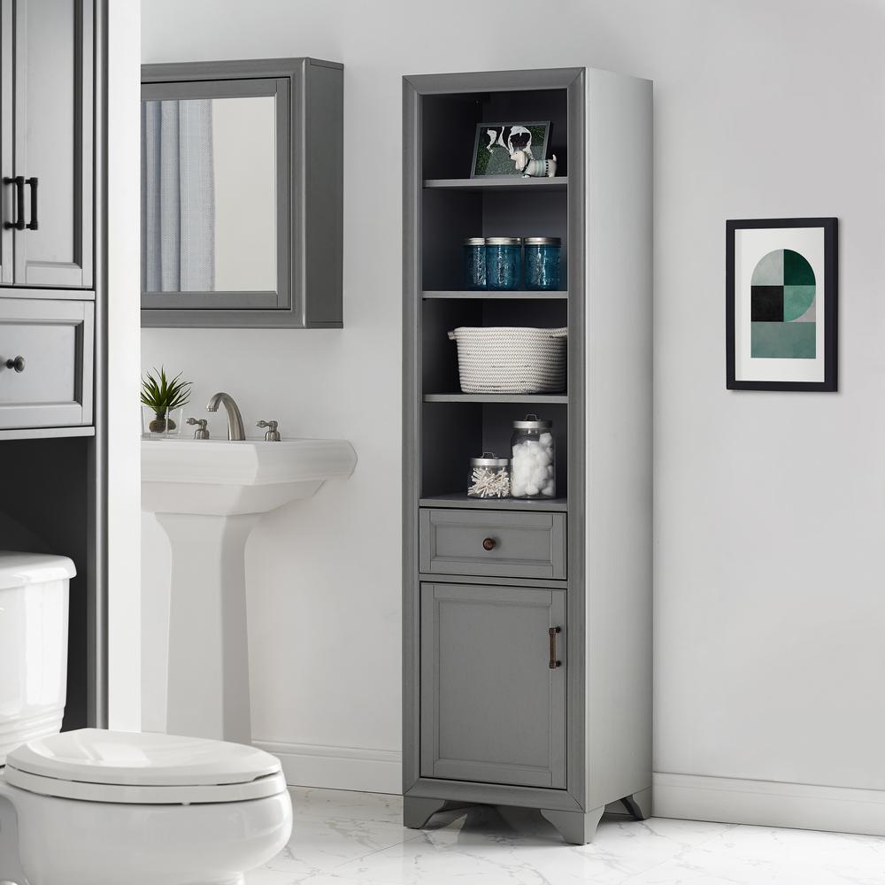 Alt View 8. Crosley Furniture - Tara Linen Storage Cabinet - Gray.