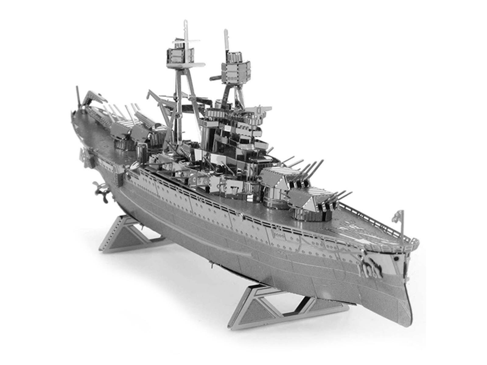 Left. Metal Earth - Model Kit USS Arizona Battleship (Challenging Difficulty) Steel Model by Metal Earth - Silver.