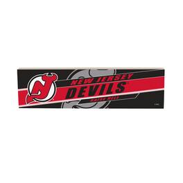 Evergreen Enterprises - New Jersey Devils 5" x 18" Shadow Logo Wood Mantle Sign - Multicolor