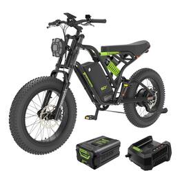 Greenworks - 60V Electric Dirty Bike for Adults, 20" Fat Tire with 750W Motor Max 20MPH - Green