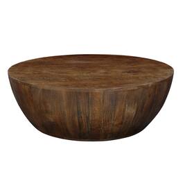 Manhattan Lane - Arthur Coffee Table | 35.5" Round Top | Drum Shaped - Brown