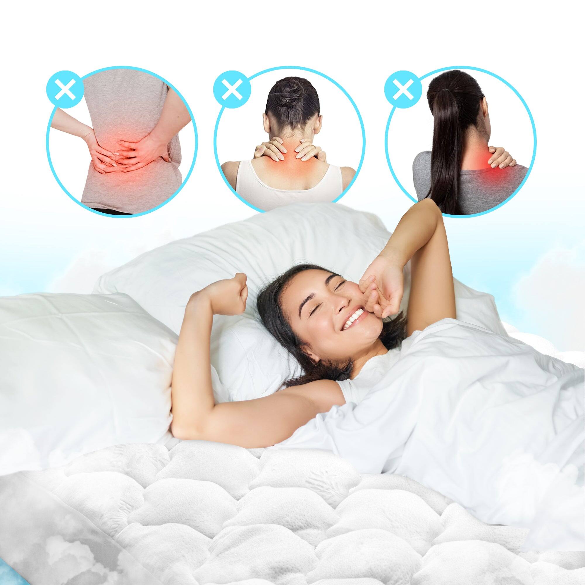 Alt View 8. Cheer Collection - Ultra Soft Bamboo Cooling Mattress Topper - Rayon from Bamboo Pillow Top Mattress Pad for Back Pain - Naturally Cooling - White.