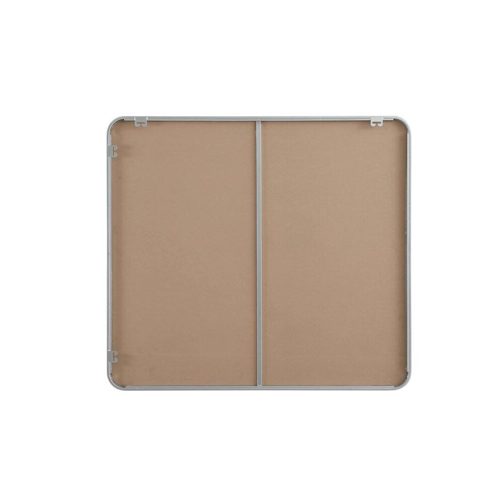 Angle. Elegant Decor - Contour Metal Rectangle Mirror 36x40 in Silver - Silver.