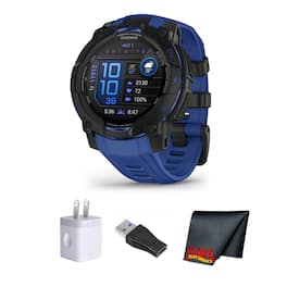 Garmin - Instinct 3, 45mm AMOLED, Black and Bolt Blue - Black - (2025)