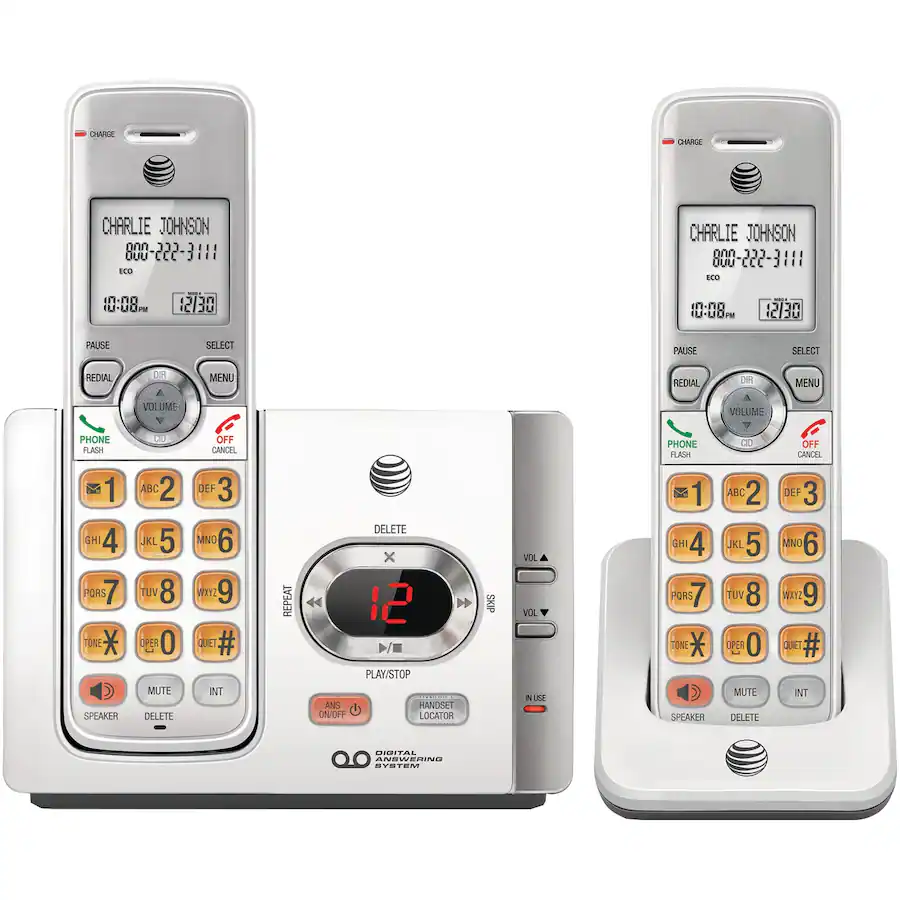 AT&T DECT 6.0 Expandable Cordless Phone System, Digital Answering ...