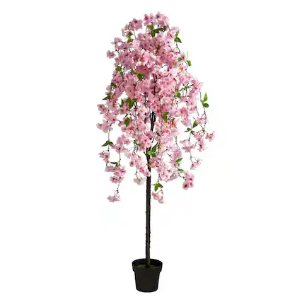 Front. BreeBe - 5' Cherry Blossom Artificial Tree - Green.