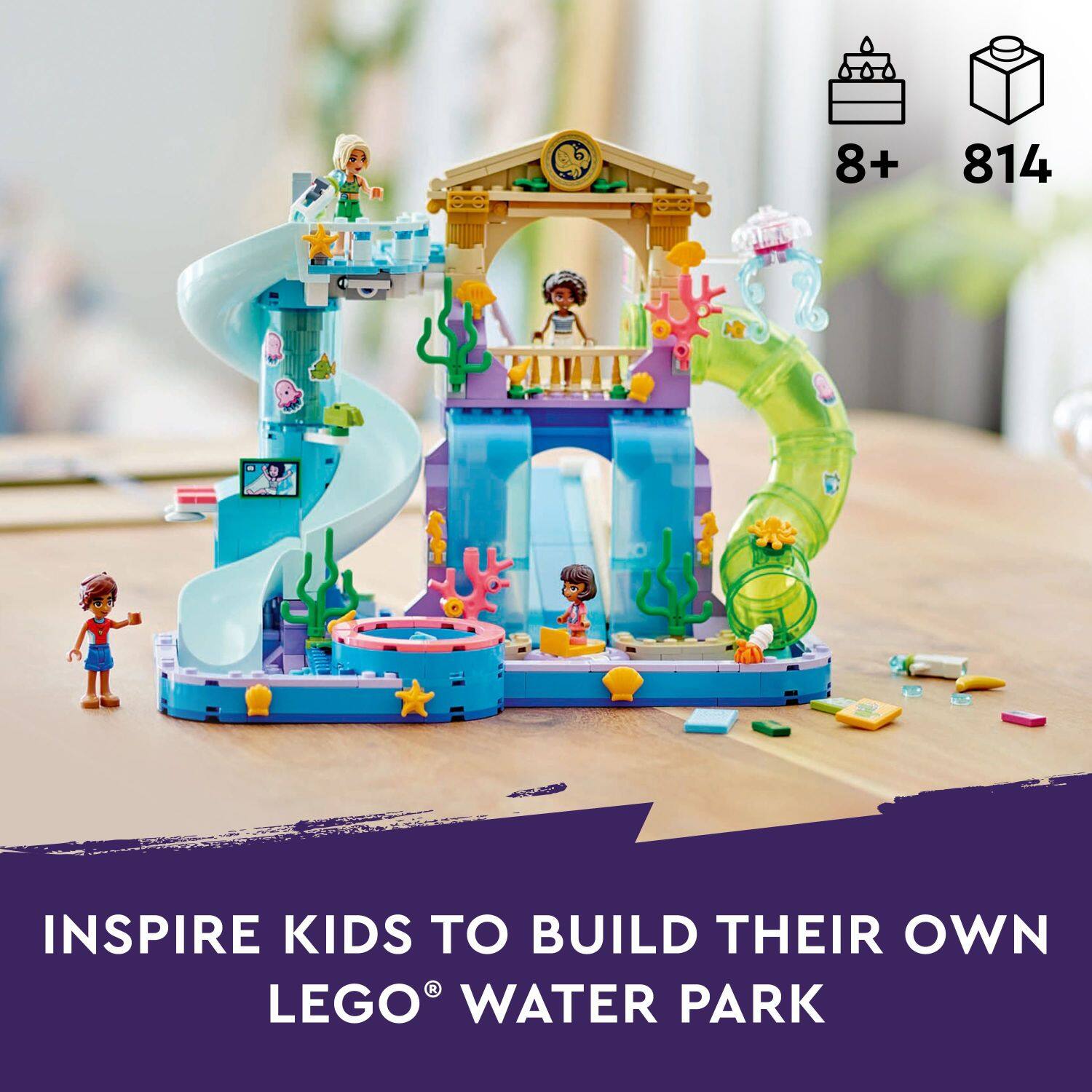 Inspire kids to build their own Lego water park.