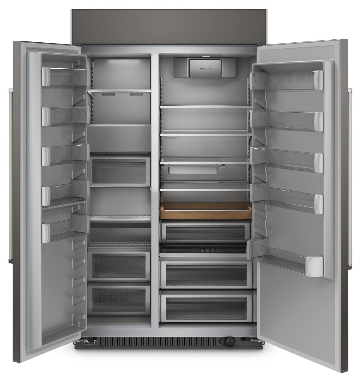 Alt View 1. KitchenAid - 30 Cu. Ft. Side-by-Side Refrigerator with Under-Shelf Prep Zone - Custom Panel Ready.