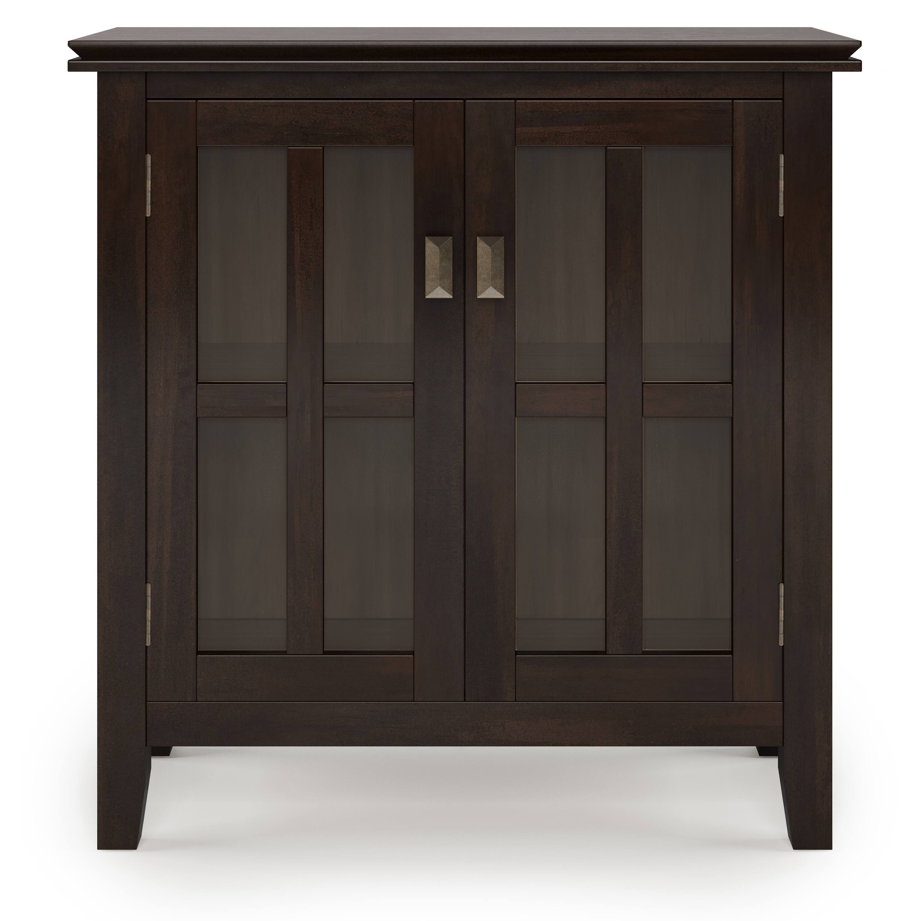 Alt View 12. Simpli Home - Artisan Low Storage Cabinet - Tobacco Brown.