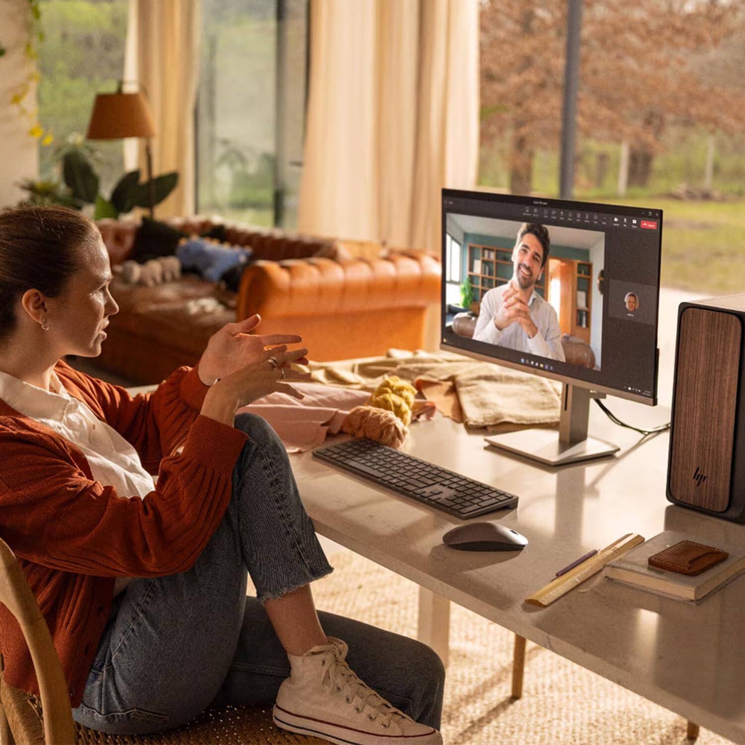 Alt View 3. HP - Omnidesk Envy Next Brand Business Desktop PC with Copilot & AI-Ready Performance, Ultra 5 225, 16GB RAM, 1TB SSD. - black.