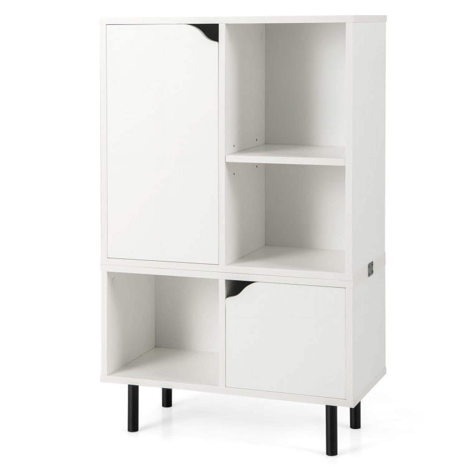 Kadyn - Shelf, Open Bookcase Book Shelf,Storage Shelf Unit Plant Stand,Stackable Bookcase with Adjustable Shelf and Cubes - White