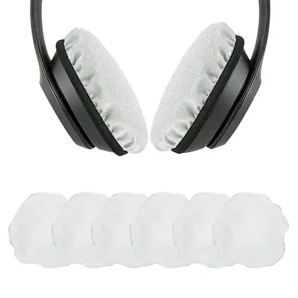 Front. Unique Bargains - 3 Pairs Universal Headphone Ear Pads Covers 2.4-3.3 Inch Washable Stretchable Fabric for Gaming Gym - Gray.
