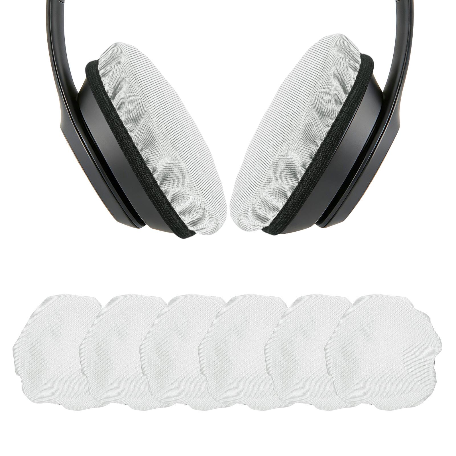 Front. Unique Bargains - 3 Pairs Universal Headphone Ear Pads Covers 2.4-3.3 Inch Washable Stretchable Fabric for Gaming Gym - Gray.