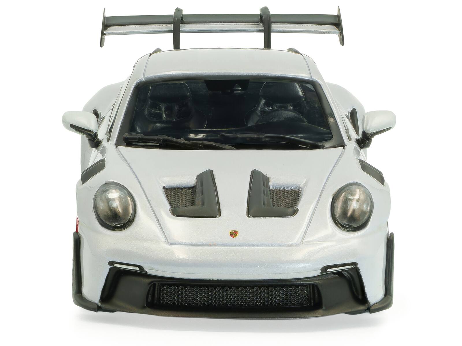 Alt View 4. Solido - 2023 Porsche 911 (992) GT3 RS Ice Gray Metallic with Pyro Red Stripes 1/43 Diecast Model Car by Solido.